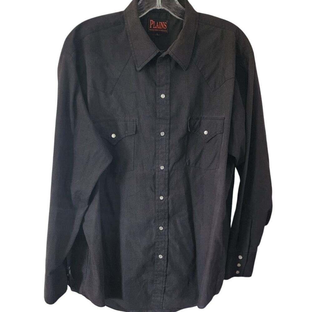 Plains Western Wear Button Down Rodeo Long Sleeve Shirt Size Large